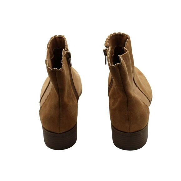 Charter Club Womens Brown Goring Scalloped Daxi Round Toe Block Heel Booties - Picture 9 of 9